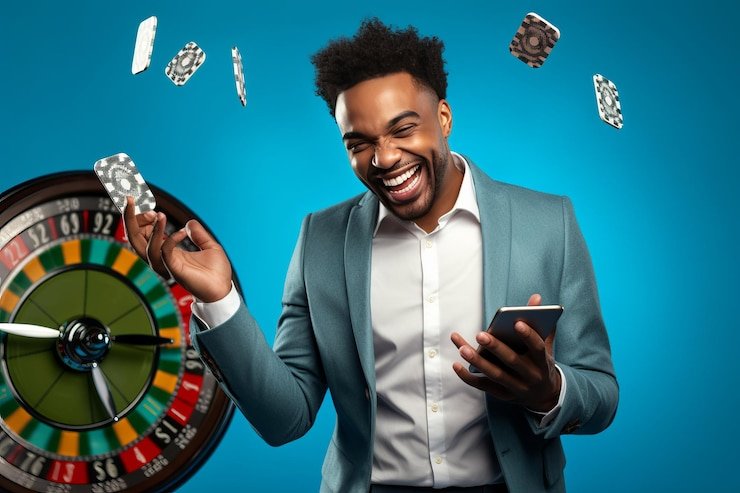 Ilustrasi pengguna menikmati hiburan sports dan casino secara mobile di slotsgg